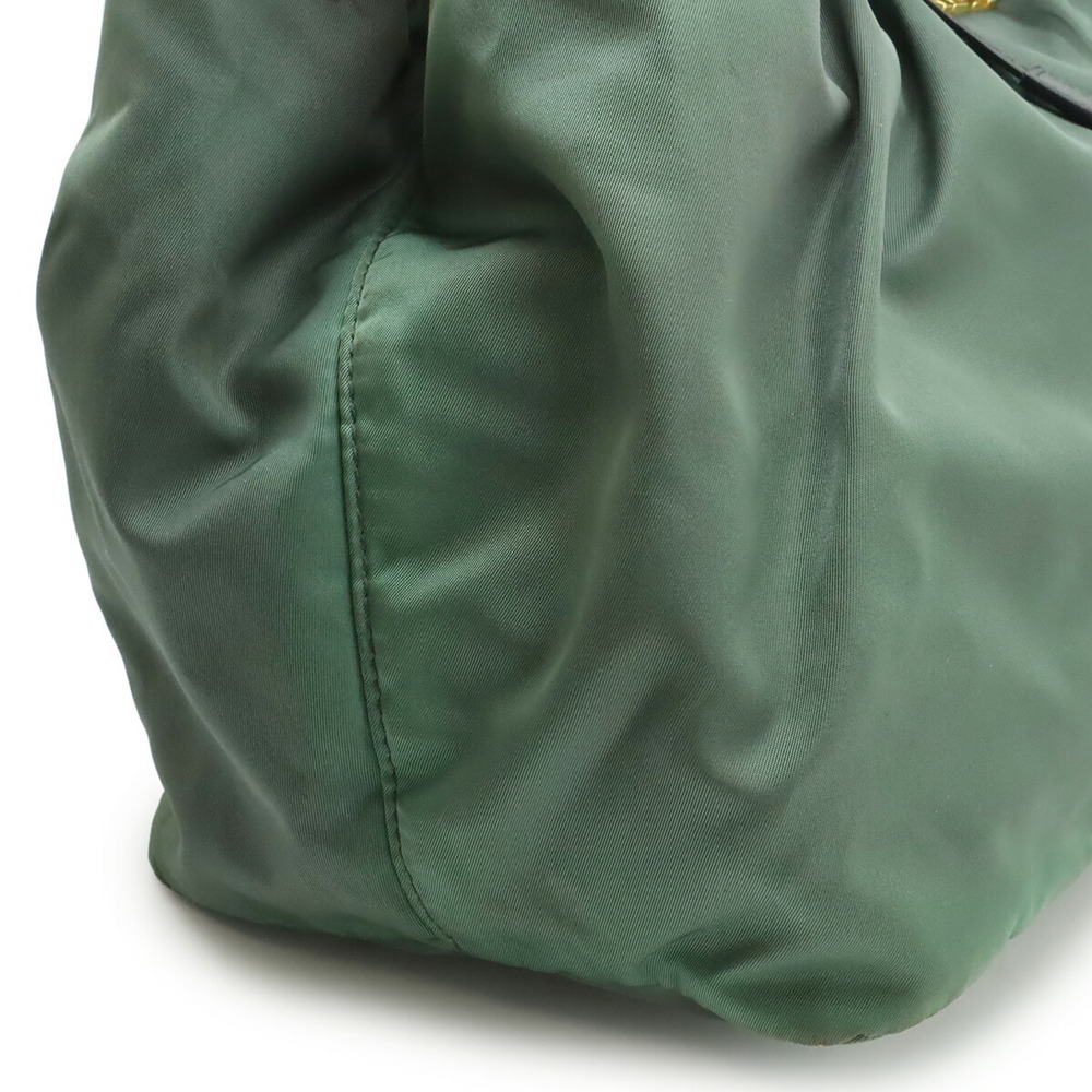 PRADA Ardesia Gathered Ribbon Handbag with Handles, Shoulder Bag, Gray, Nylon... - Picture 9 of 9